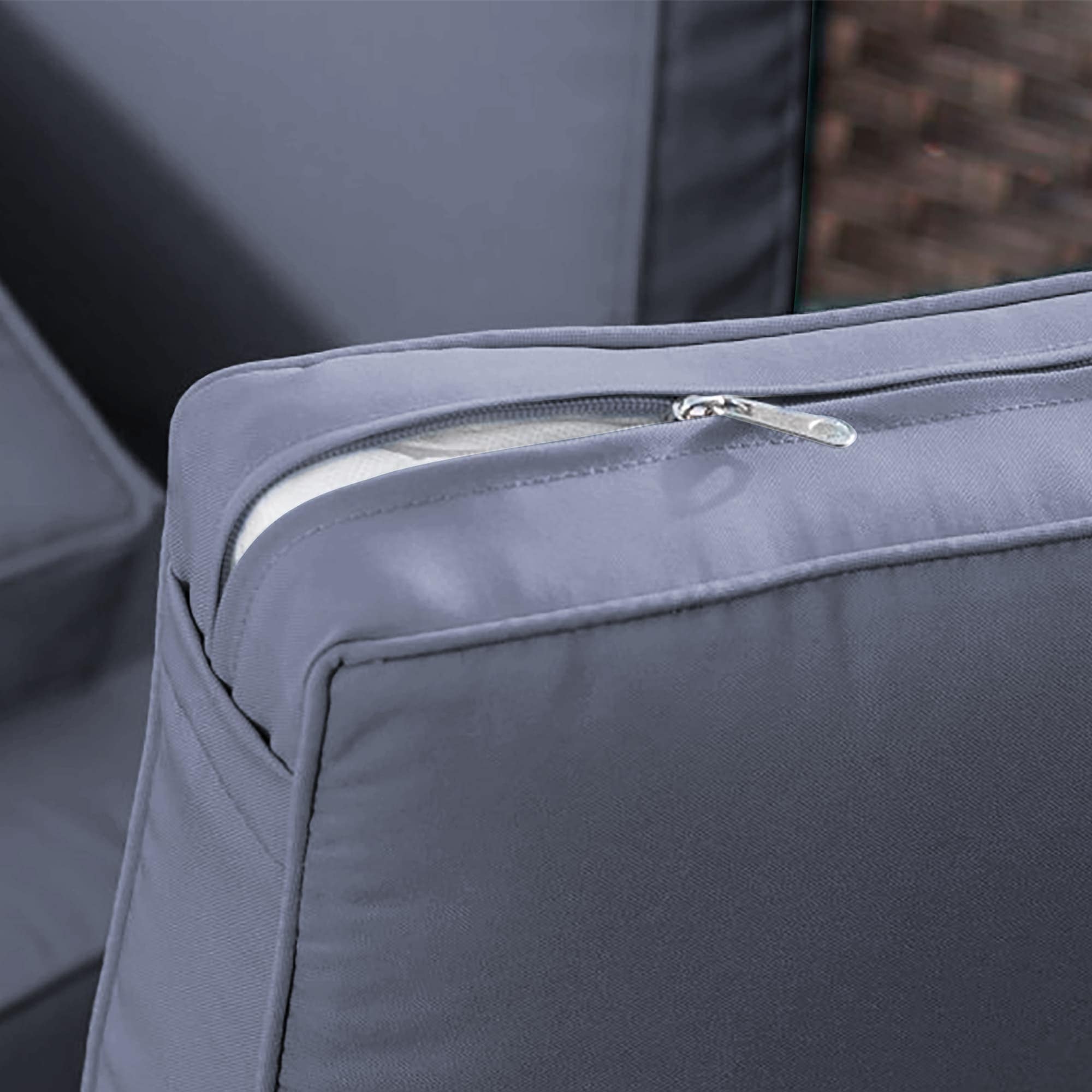 Ensemble de 6 meubles de patio en résine tressée avec dossier haut