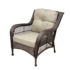 Ensemble de 6 meubles de patio en résine tressée avec dossier haut