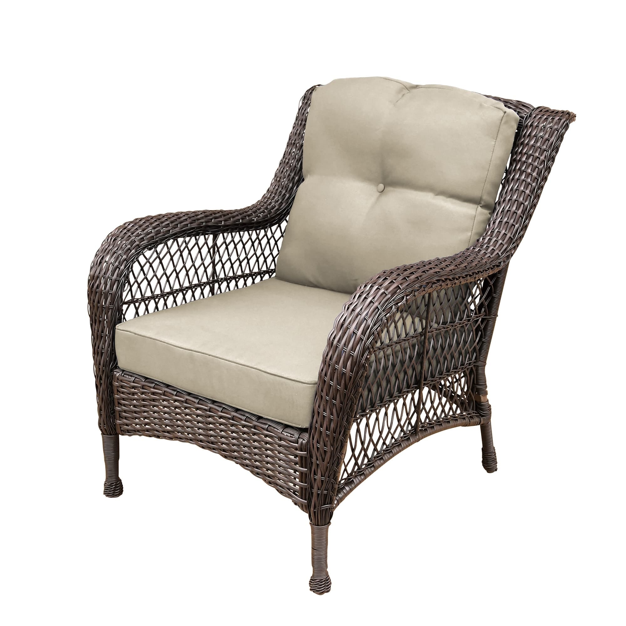 Ensemble de 6 meubles de patio en résine tressée avec dossier haut