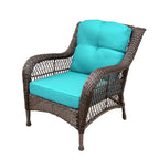 Ensemble de 6 meubles de patio en résine tressée avec dossier haut