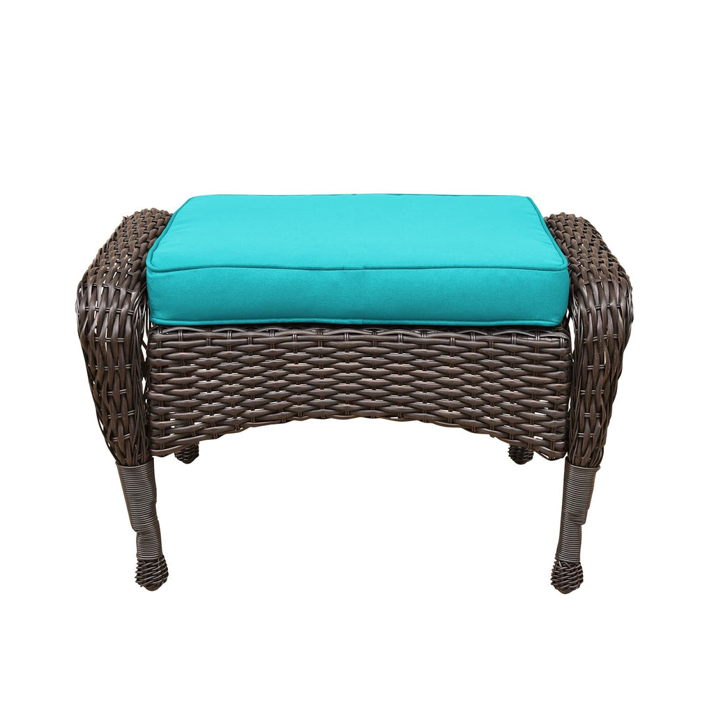 Ensemble de 6 meubles de patio en résine tressée avec dossier haut