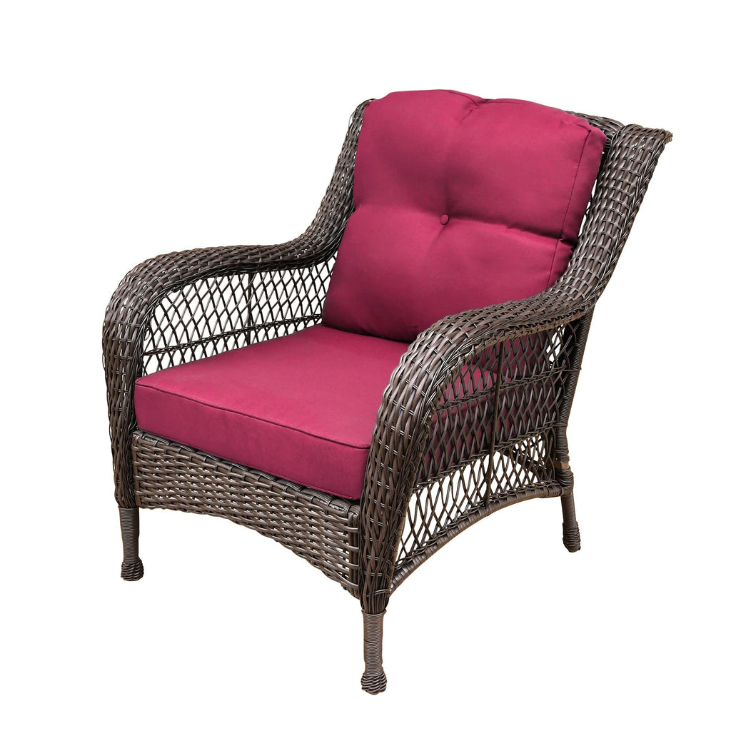 Ensemble de 6 meubles de patio en résine tressée avec dossier haut