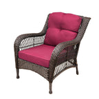 Ensemble de 6 meubles de patio en résine tressée avec dossier haut