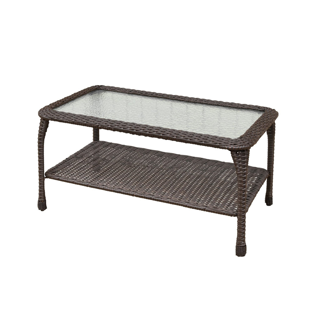 Ensemble de 6 meubles de patio en résine tressée avec dossier haut