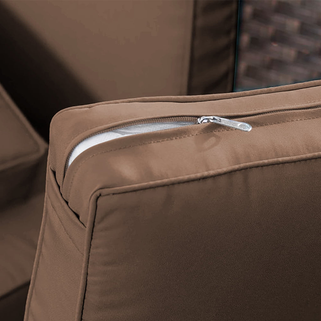 Ensemble de 6 meubles de patio en résine tressée avec dossier haut