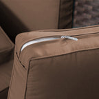 Ensemble de 6 meubles de patio en résine tressée avec dossier haut