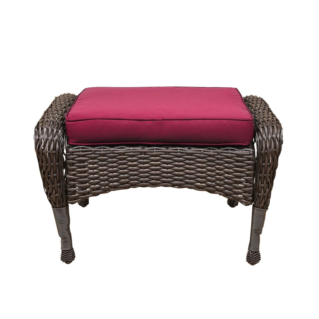 Ensemble de 6 meubles de patio en résine tressée avec dossier haut