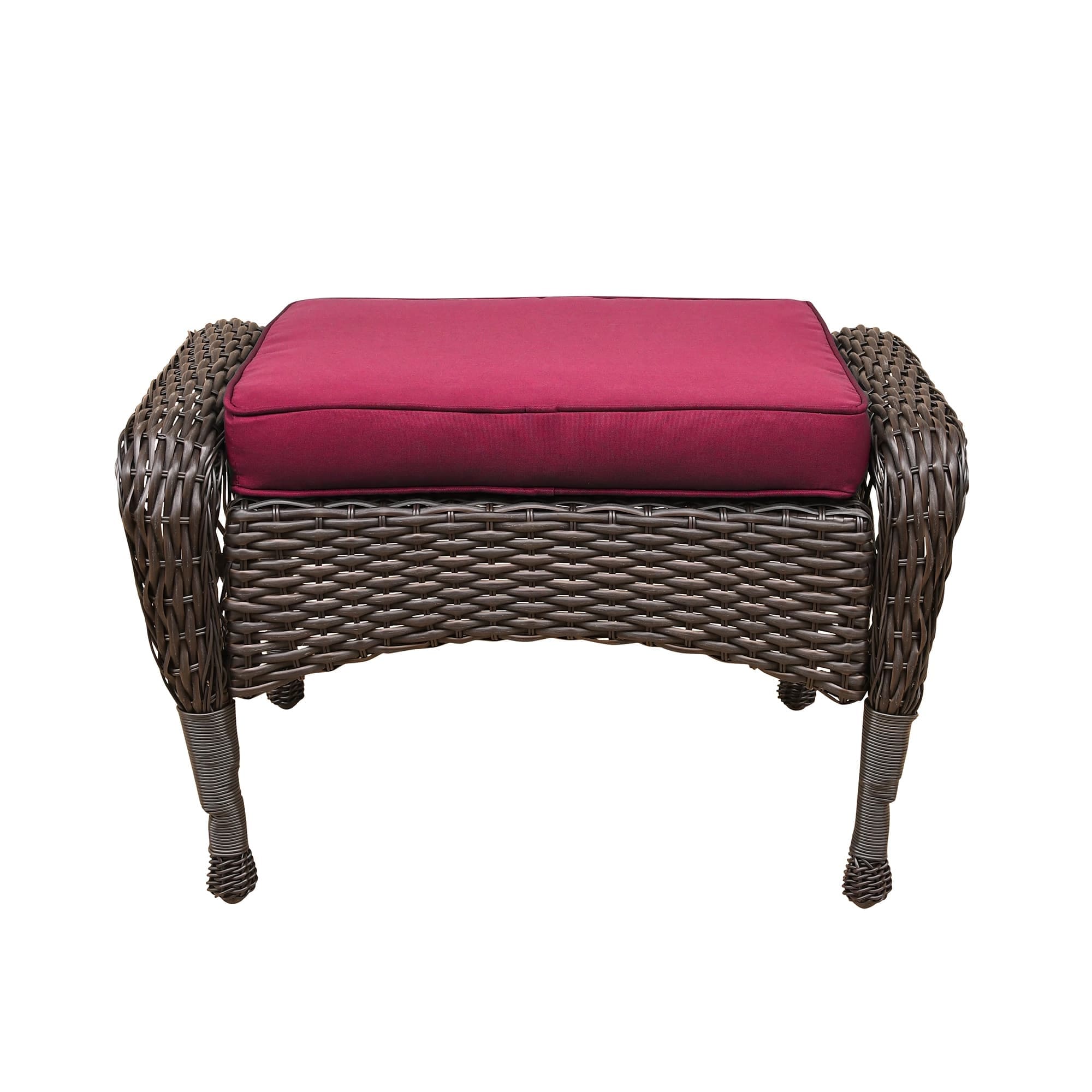 Ensemble de 6 meubles de patio en résine tressée avec dossier haut