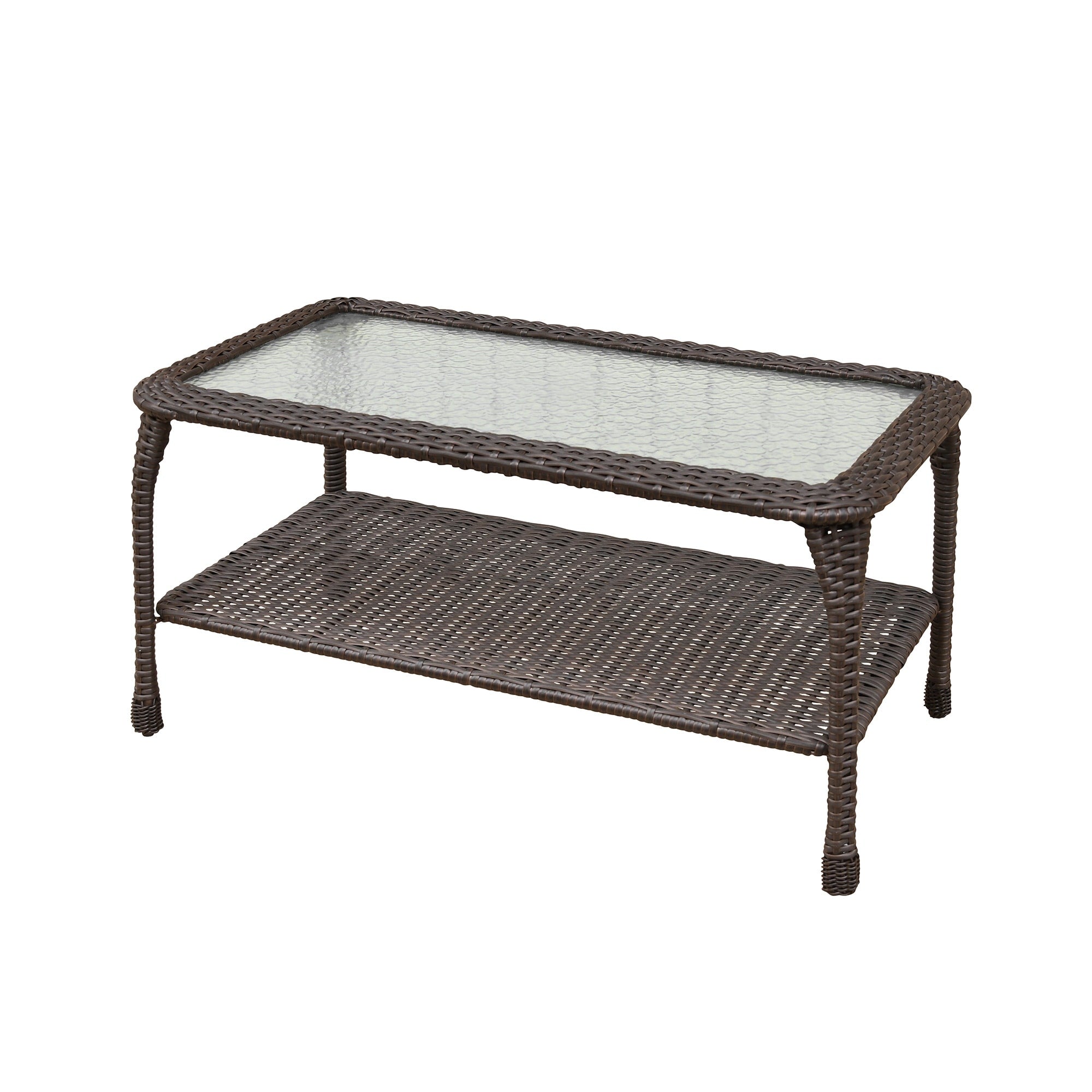 Ensemble de 6 meubles de patio en résine tressée avec dossier haut