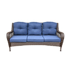 Ensemble de 6 meubles de patio en résine tressée avec dossier haut