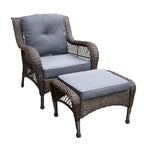 Ensemble de 6 meubles de patio en résine tressée avec dossier haut