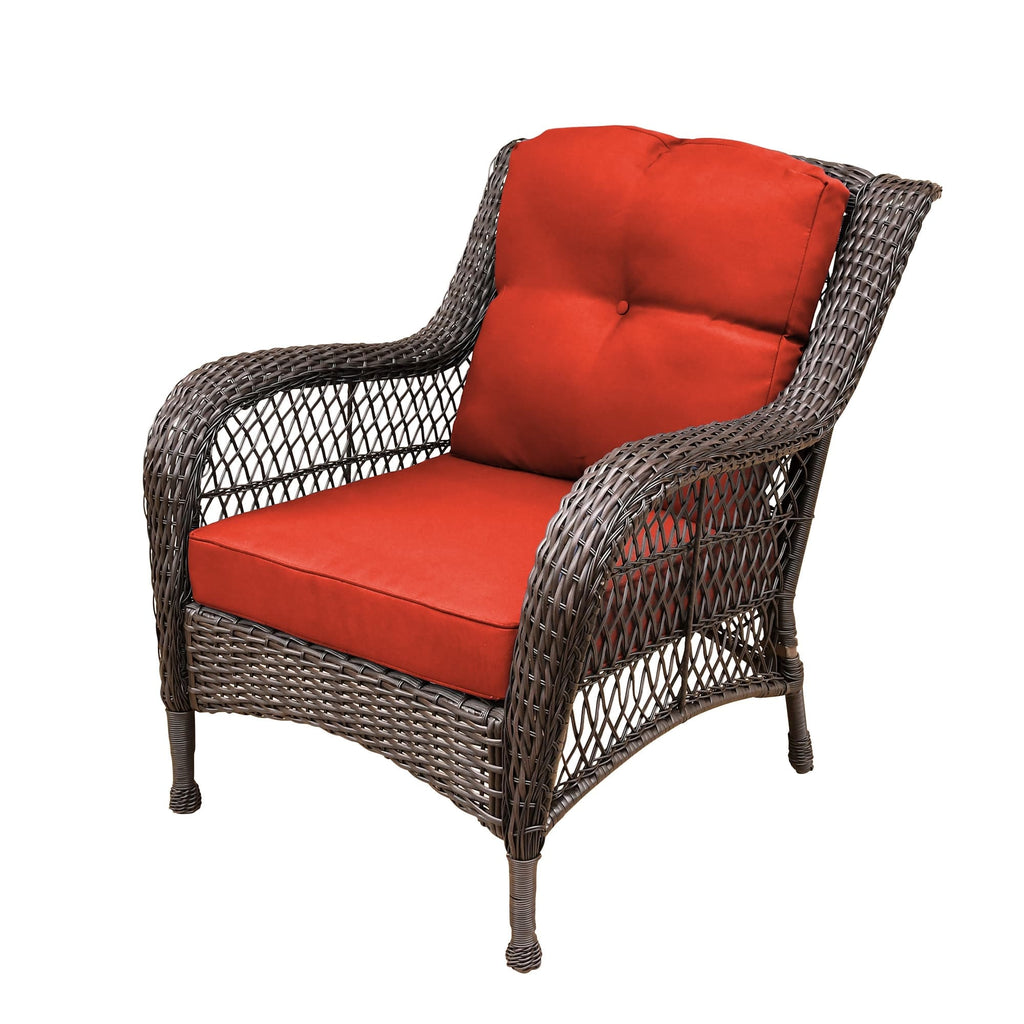 Ensemble de 6 meubles de patio en résine tressée avec dossier haut