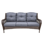 Ensemble de 6 meubles de patio en résine tressée avec dossier haut