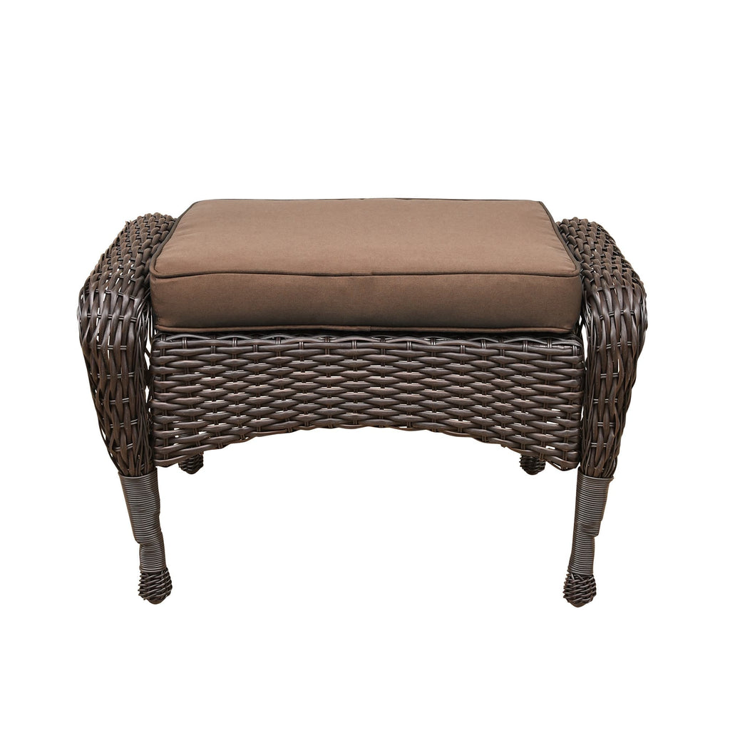 Ensemble de 6 meubles de patio en résine tressée avec dossier haut