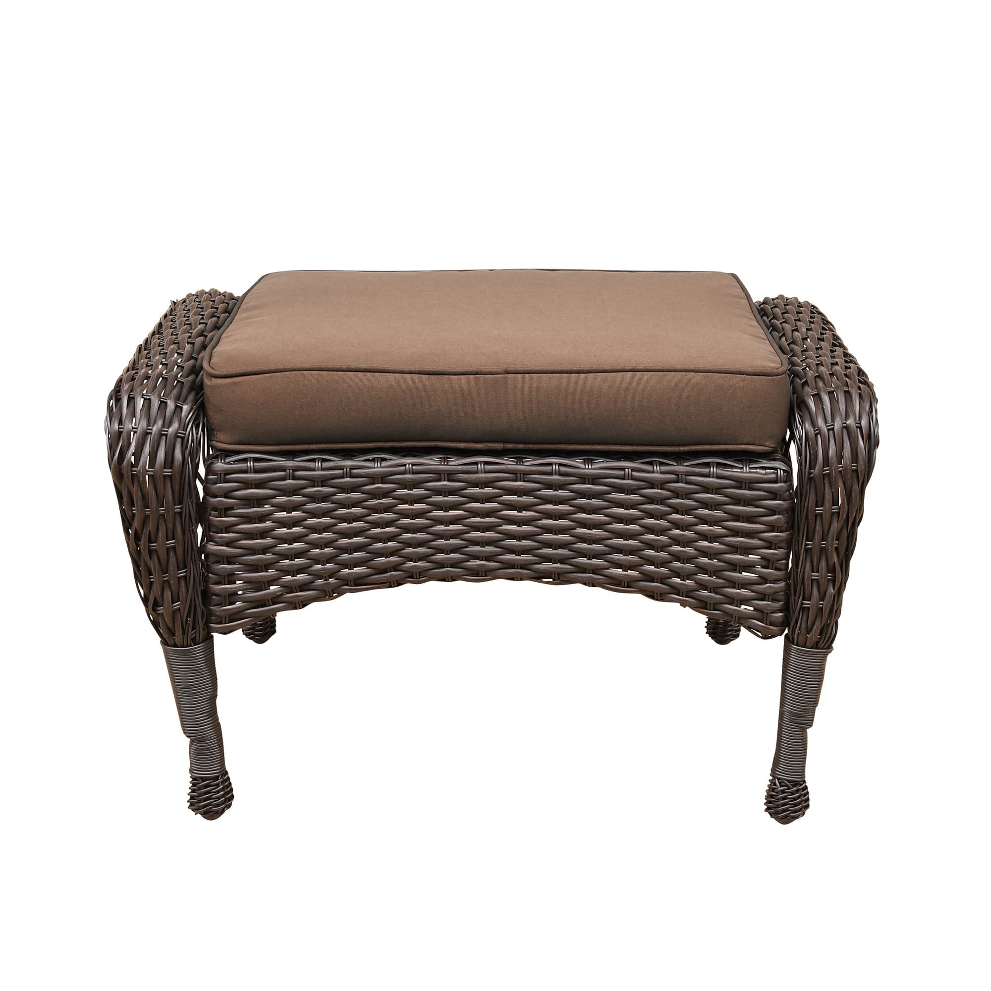 Ensemble de 6 meubles de patio en résine tressée avec dossier haut