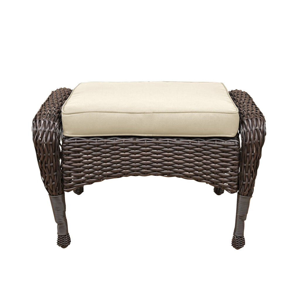 Ensemble de 6 meubles de patio en résine tressée avec dossier haut