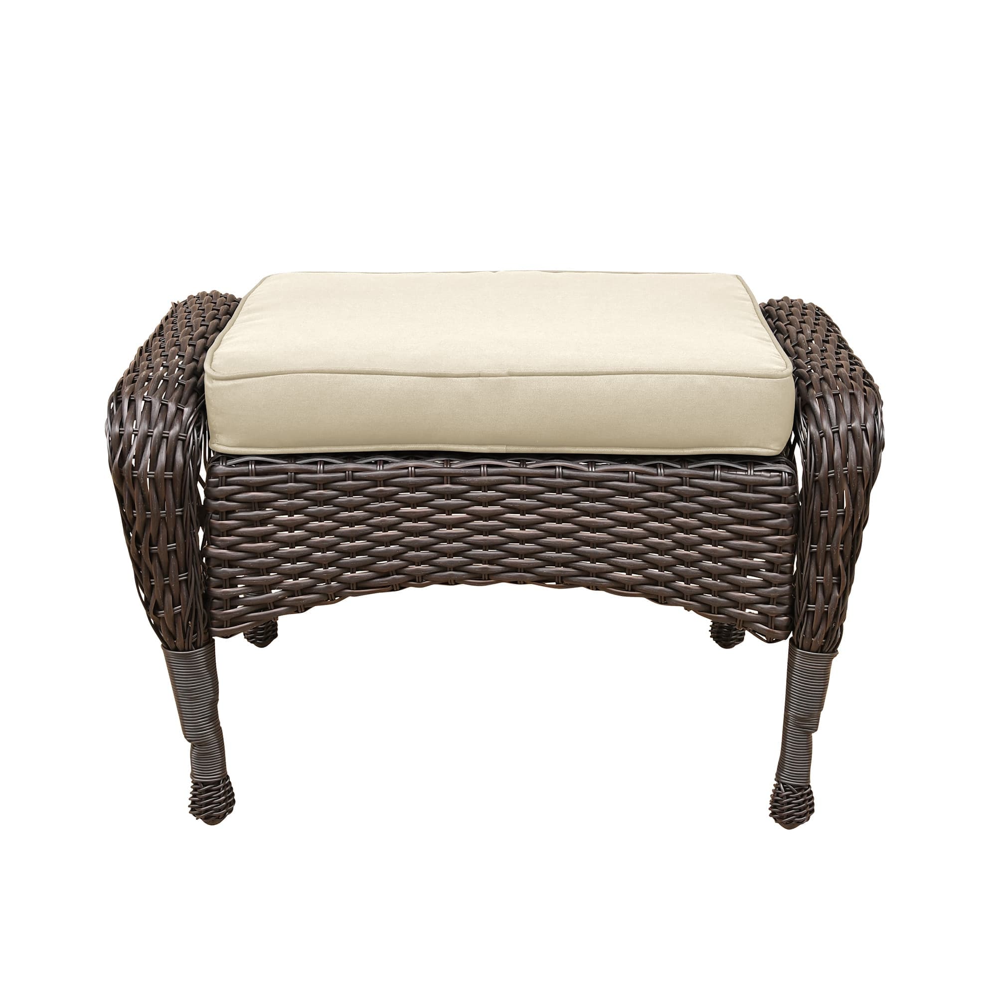 Ensemble de 6 meubles de patio en résine tressée avec dossier haut