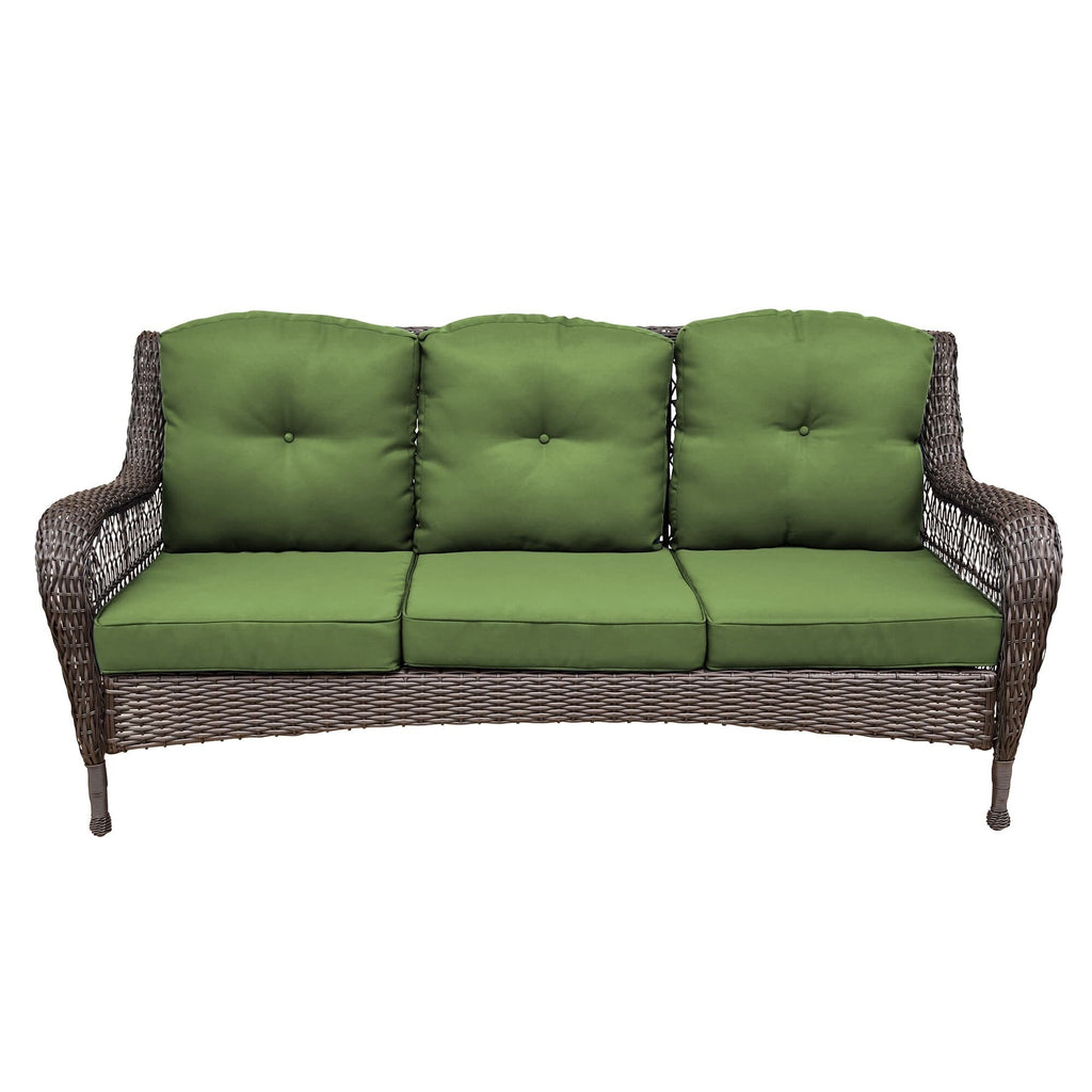 Ensemble de 6 meubles de patio en résine tressée avec dossier haut