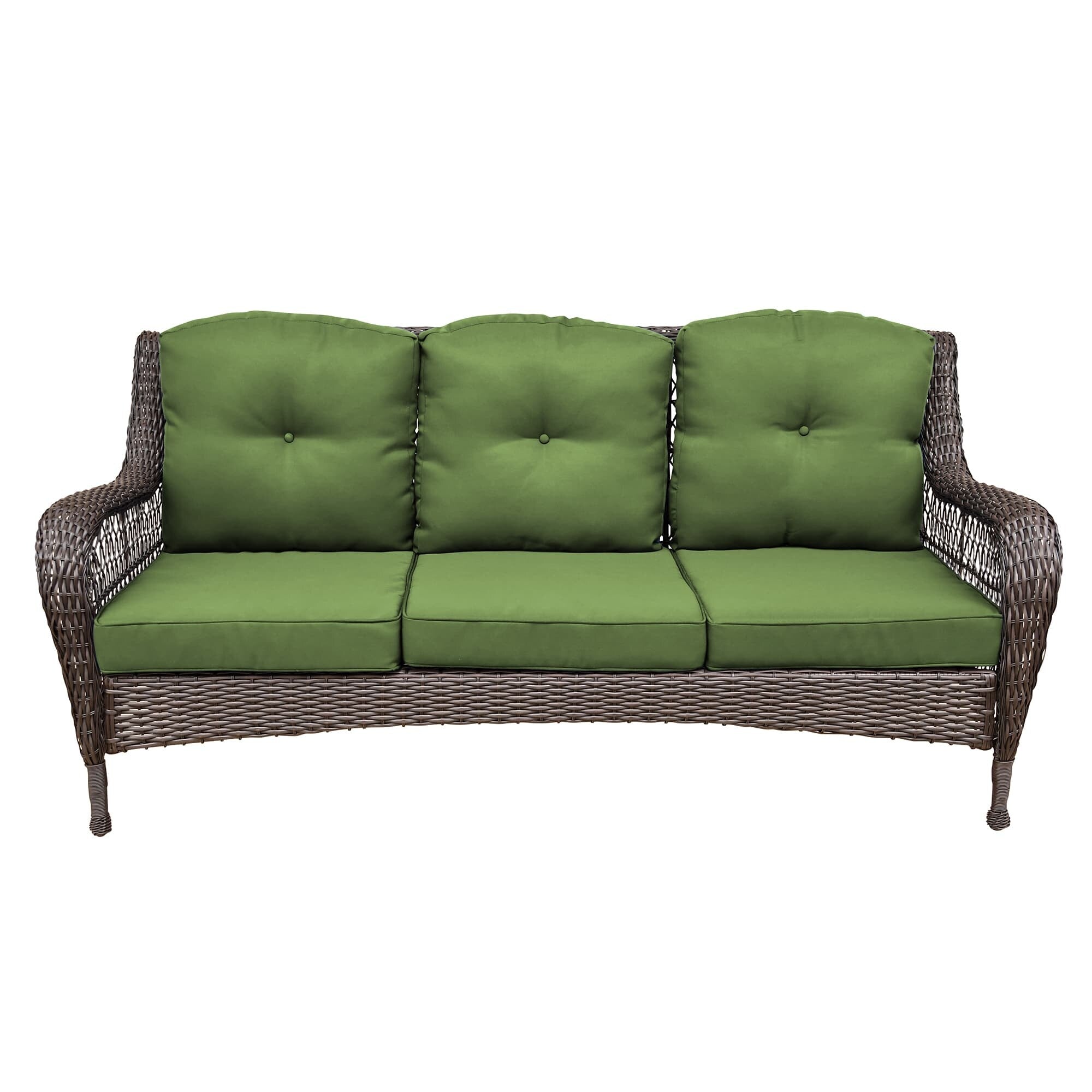 Ensemble de 6 meubles de patio en résine tressée avec dossier haut