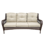 Ensemble de 6 meubles de patio en résine tressée avec dossier haut