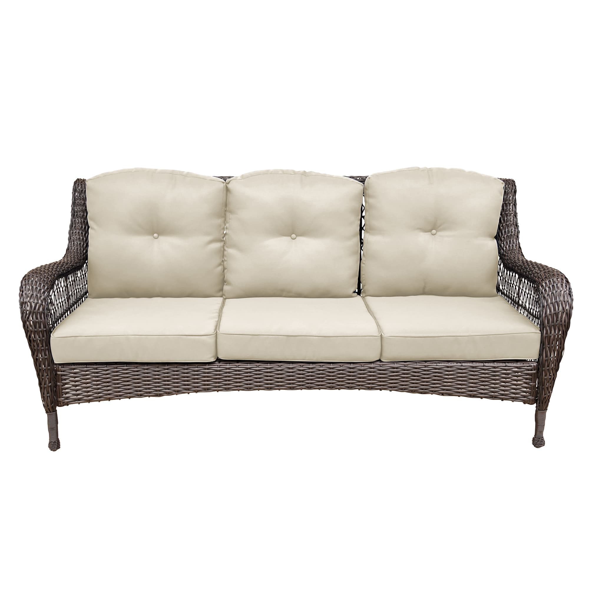 Ensemble de 6 meubles de patio en résine tressée avec dossier haut