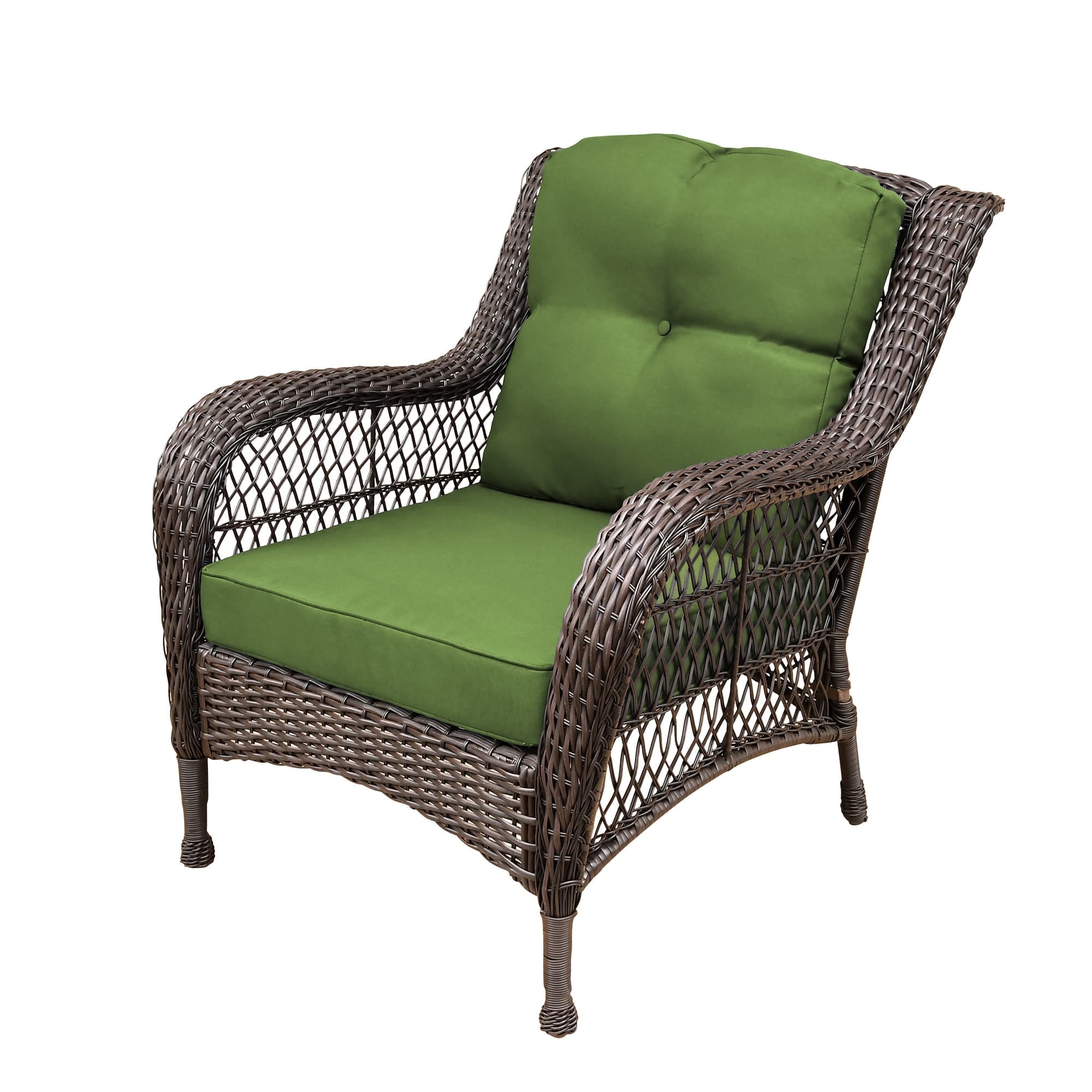 Ensemble de 6 meubles de patio en résine tressée avec dossier haut