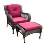 Ensemble de 6 meubles de patio en résine tressée avec dossier haut