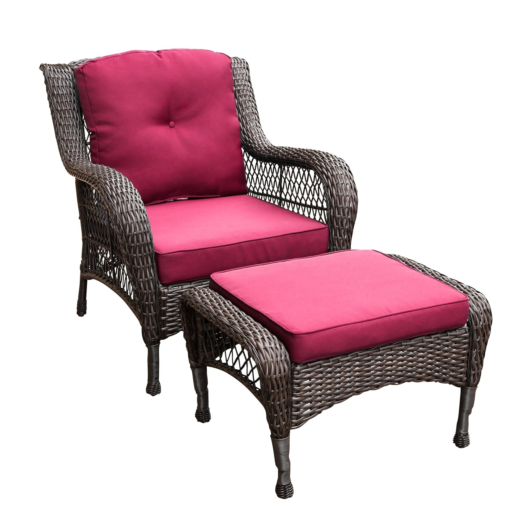 Ensemble de 6 meubles de patio en résine tressée avec dossier haut