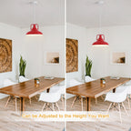 Suspension 60 W à 1 ampoule avec abat-jour en forme de dôme pour îlot de cuisine, lustre semi-encastré classique pour salle à manger