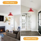 Suspension 60 W à 1 ampoule avec abat-jour en forme de dôme pour îlot de cuisine, lustre semi-encastré classique pour salle à manger