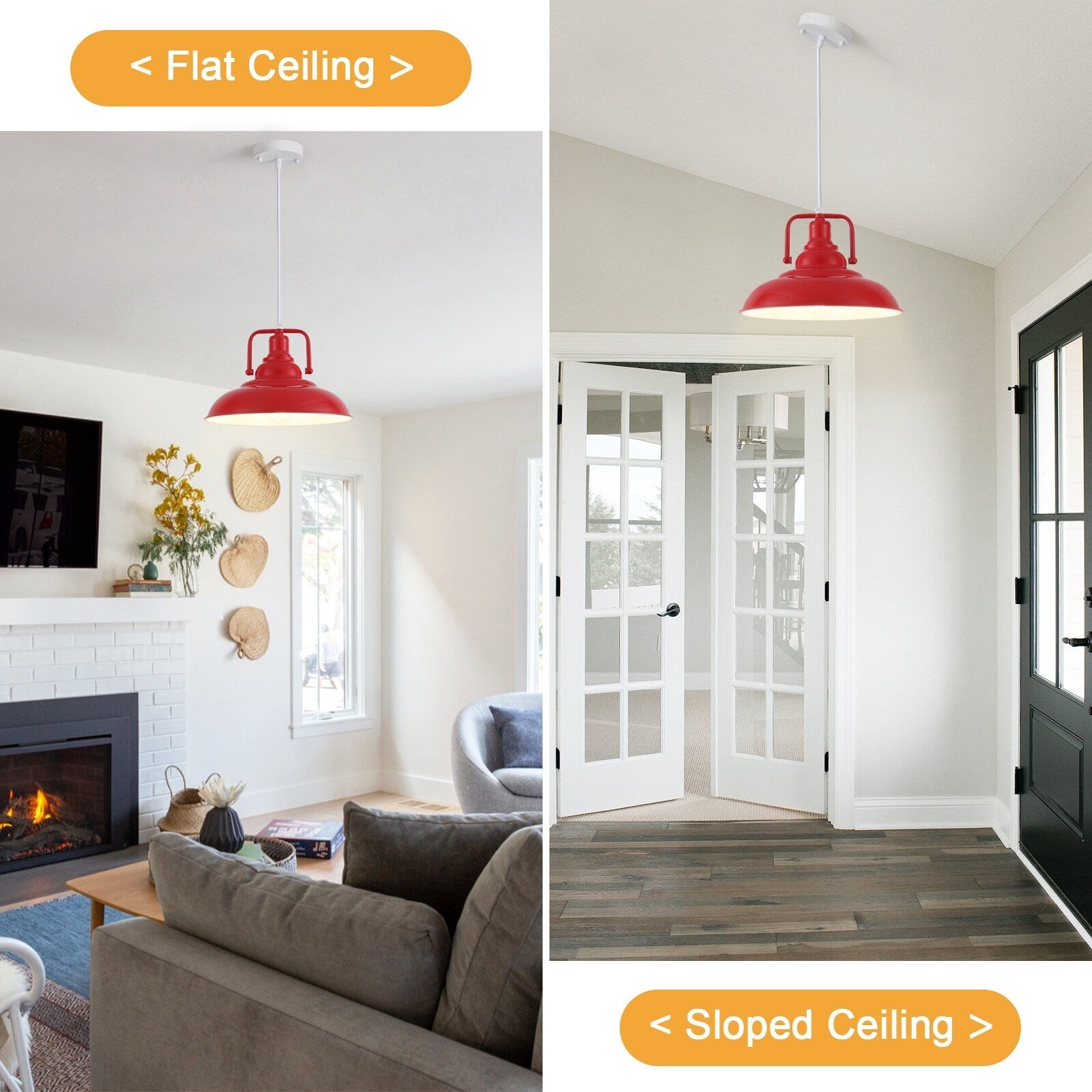 Suspension 60 W à 1 ampoule avec abat-jour en forme de dôme pour îlot de cuisine, lustre semi-encastré classique pour salle à manger