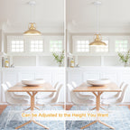 Suspension 60 W à 1 ampoule avec abat-jour en forme de dôme pour îlot de cuisine, lustre semi-encastré classique pour salle à manger