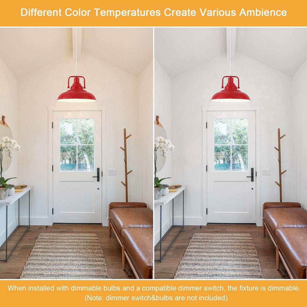 Suspension 60 W à 1 ampoule avec abat-jour en forme de dôme pour îlot de cuisine, lustre semi-encastré classique pour salle à manger