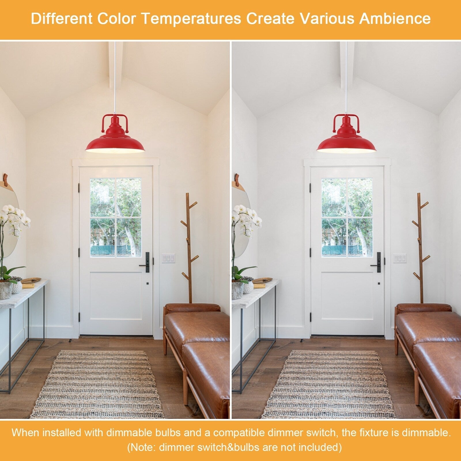 Suspension 60 W à 1 ampoule avec abat-jour en forme de dôme pour îlot de cuisine, lustre semi-encastré classique pour salle à manger