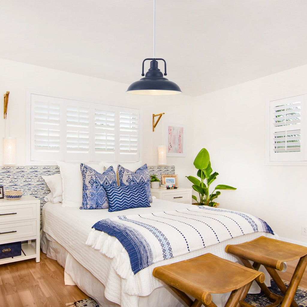 Suspension 60 W à 1 ampoule avec abat-jour en forme de dôme pour îlot de cuisine, lustre semi-encastré classique pour salle à manger