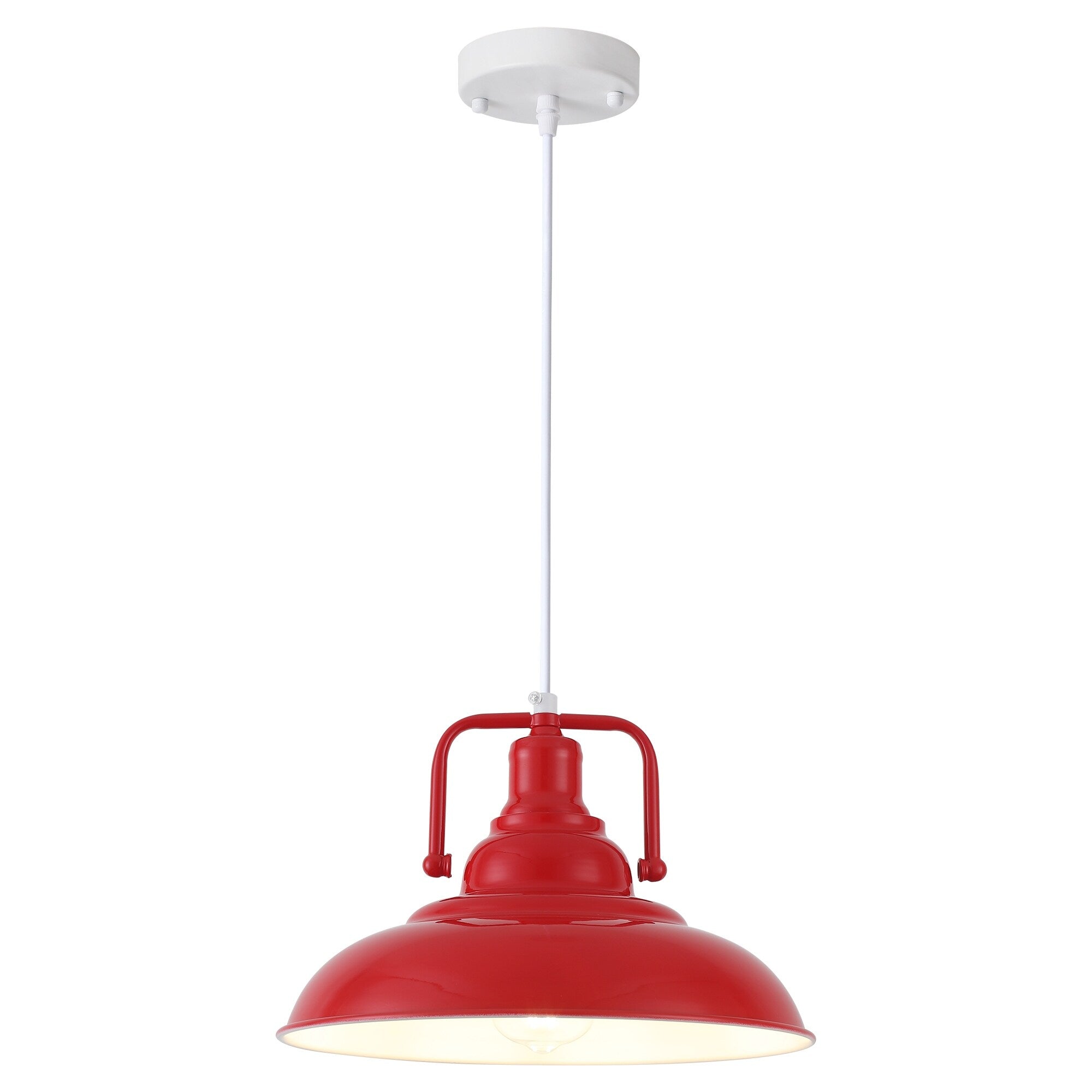 Suspension 60 W à 1 ampoule avec abat-jour en forme de dôme pour îlot de cuisine, lustre semi-encastré classique pour salle à manger
