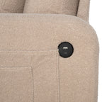 Petit canapé causeuse beige de 61 pouces avec 2 coussins et porte-gobelet