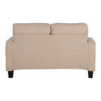 Petit canapé causeuse beige de 61 pouces avec 2 coussins et porte-gobelet