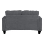 Canapé causeuse contemporain en velours côtelé de 61 po avec 2 coussins et porte-gobelet