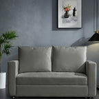 Canapé-lit 2 places en tissu 62,5 pouces, convertible 2 en 1 avec accoudoirs séparés (capacité de 800 lb)