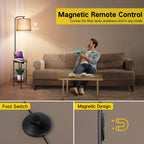 Lampe de table sur pied noire de 62 pouces avec port USB et prise