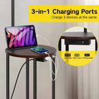 Lampe de table sur pied noire de 62 pouces avec port USB et prise