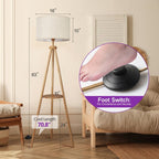 Lampadaire trépied en noyer de 63 po avec pieds et plateau en bois massif