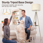 Lampadaire trépied en noyer de 63 po avec pieds et plateau en bois massif