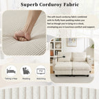 Canapé-lit convertible en velours côtelé de 63 pouces avec ports USB, deux porte-gobelets et un support pour téléphone pour le salon