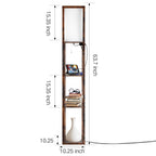 Lampadaire 63 avec étagères - Luminaire de salon avec étagères de rangement en bois