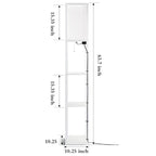 Lampadaire 63 avec étagères - Luminaire de salon avec étagères de rangement en bois