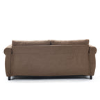 Canapé-lit 3 places en polyester 63 avec matelas gigogne et accoudoirs à rivets rétro