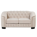 Canapé causeuse rembourré en velours 64,3 pouces, canapé causeuse moderne avec coussin d'assise épais et amovible, canapé causeuse 2 places