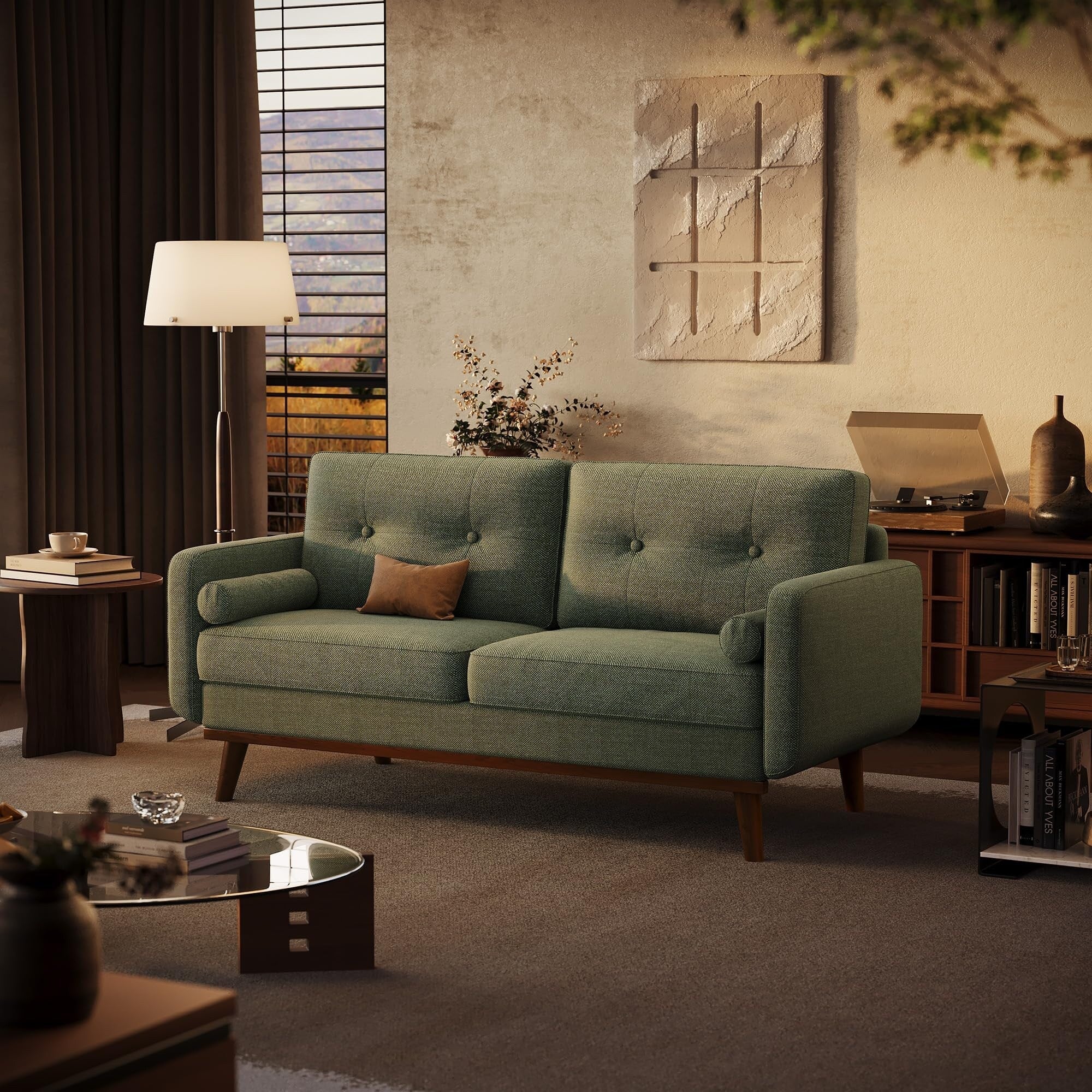 Canapé causeuse 64 places, canapé moderne du milieu du siècle, canapés causeuse confortables pour le salon